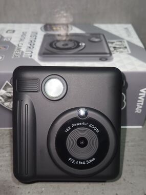 Compact Black Square Digital Camera - 16X Zoom